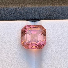 Peachy Pink Natural Tourmaline Ring, Pendant Loose Gemstone 7.05 Ct Asscher Cut