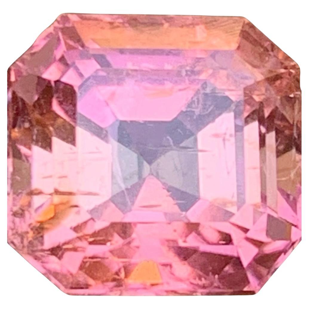 Peachy Pink Natural Tourmaline Ring, Pendant Loose Gemstone 7.05 Ct Asscher Cut