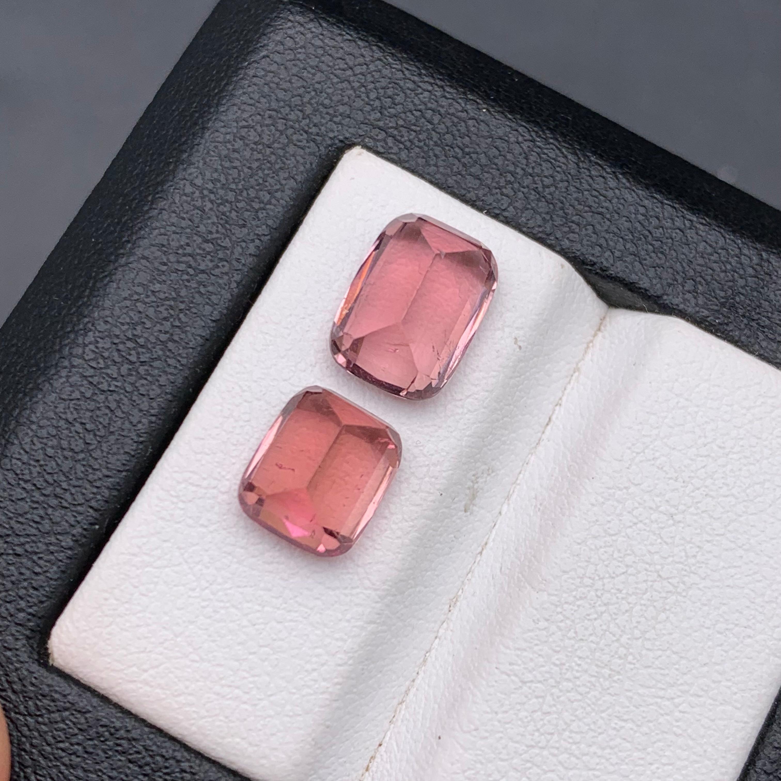 Anello con tormalina naturale rosa pesca, ciondolo con gemme sciolte 6,05 carati taglio cuscino In condizioni Nuovo in vendita a Peshawar, PK