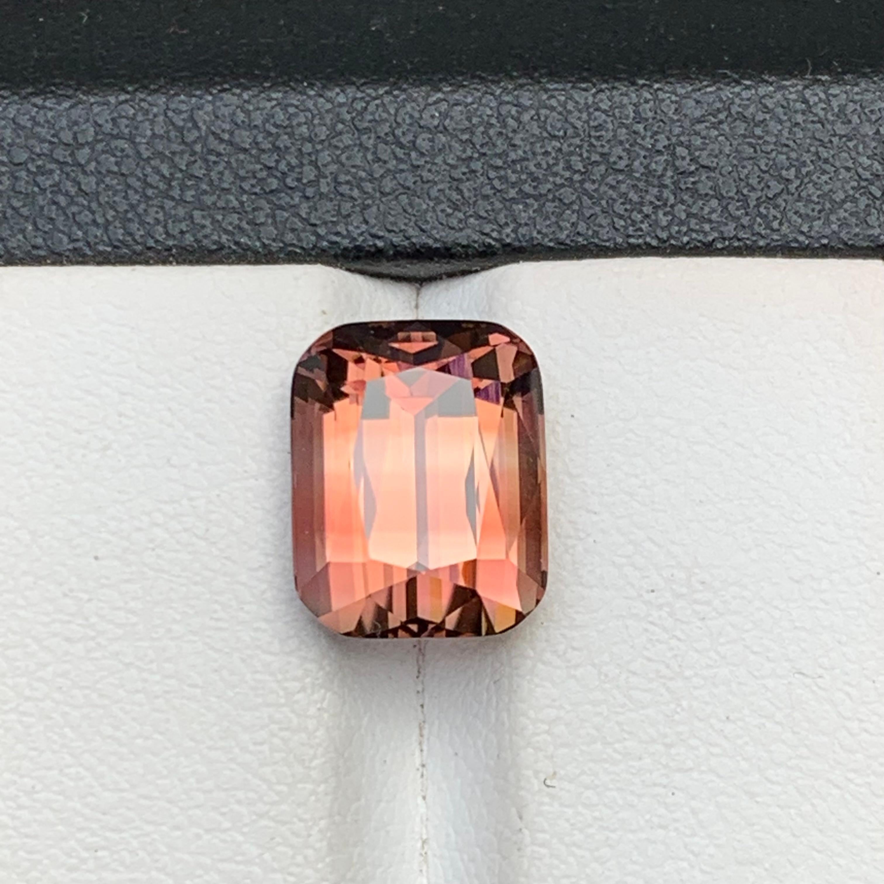 Anillo de turmalina natural rosa melocotón zonada Gema suelta 6,95 quilates talla cojín Corte cojín en venta