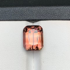 Peachy Pink Zoned Natural Tourmaline Ring Loose Gemstone 6.95 Carat Cushion Cut