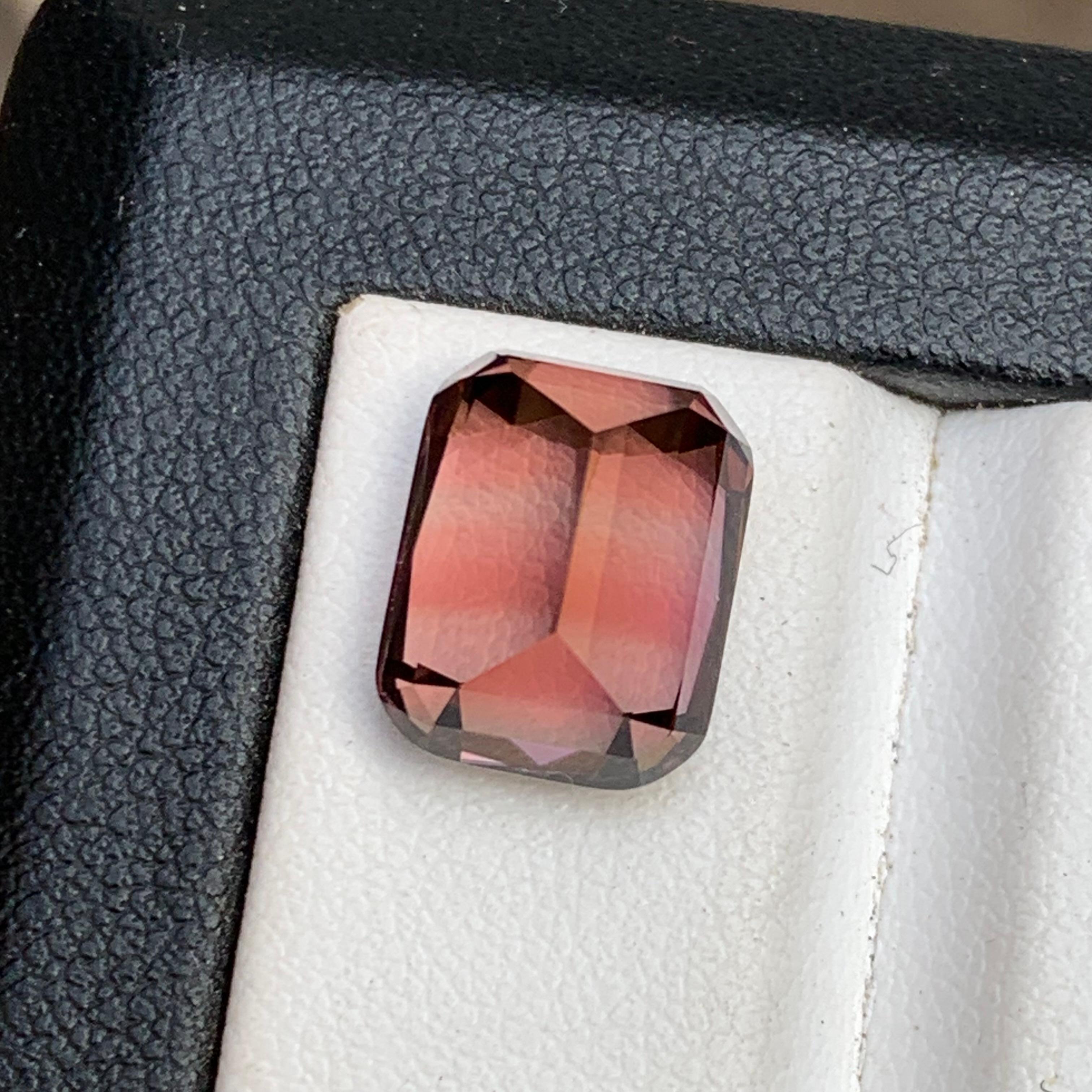 Anillo de turmalina natural rosa melocotón zonada Gema suelta 6,95 quilates talla cojín en Nuevo estado para la venta en Peshawar, PK