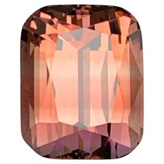 Peachy Pink Zoned Natural Turmalin Ring Lose Edelstein 6,95 Karat Cushion Cut