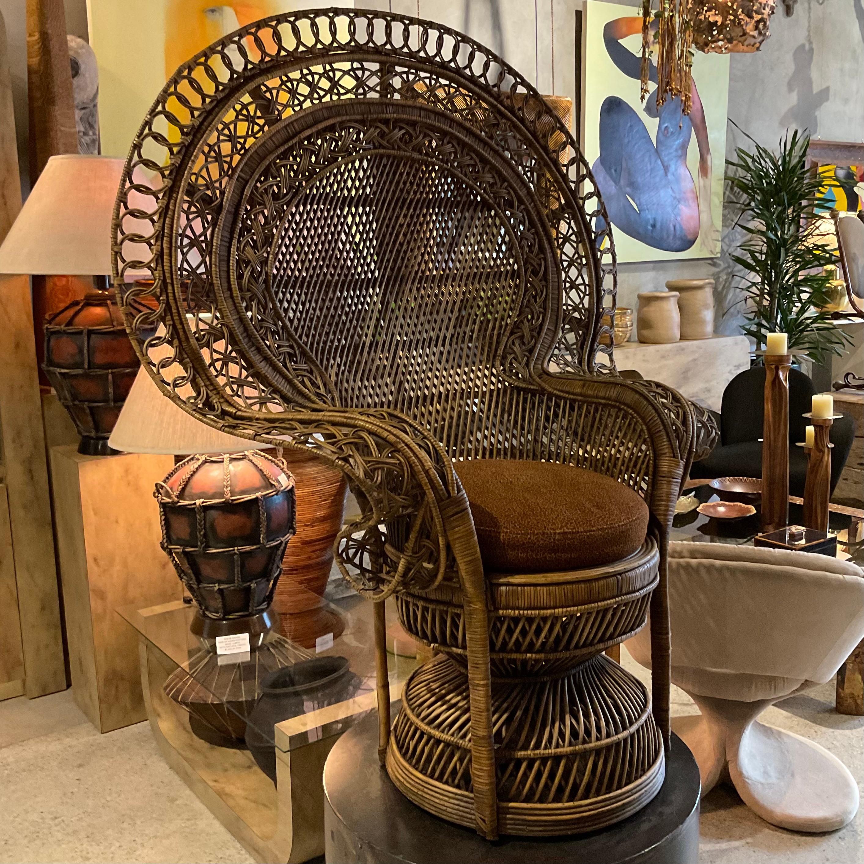 Jute “Peacock” 1970's Vintage Chair