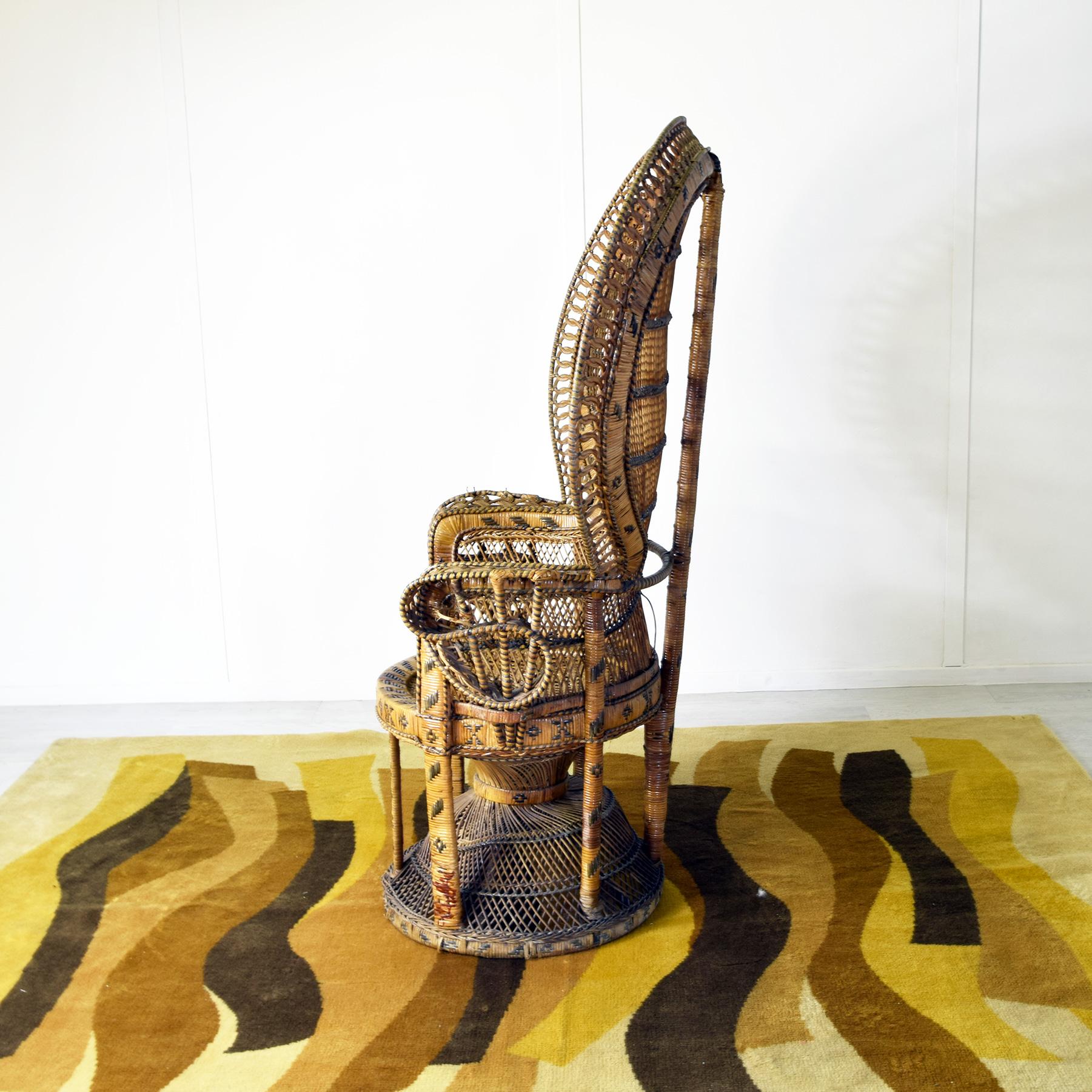 European Peacock armchair Emanuelle 1970s For Sale