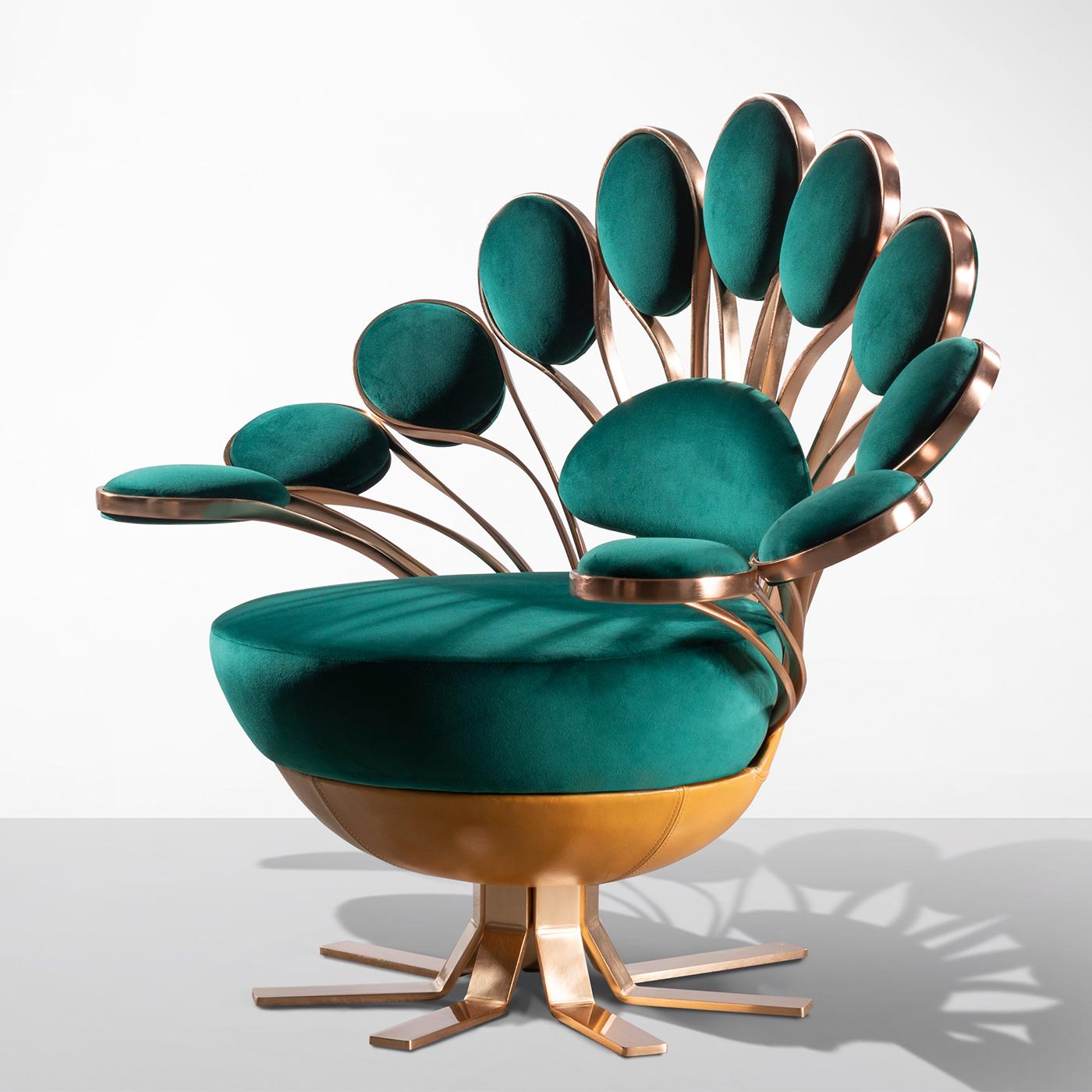 Italian Peacock Armchair For Sale