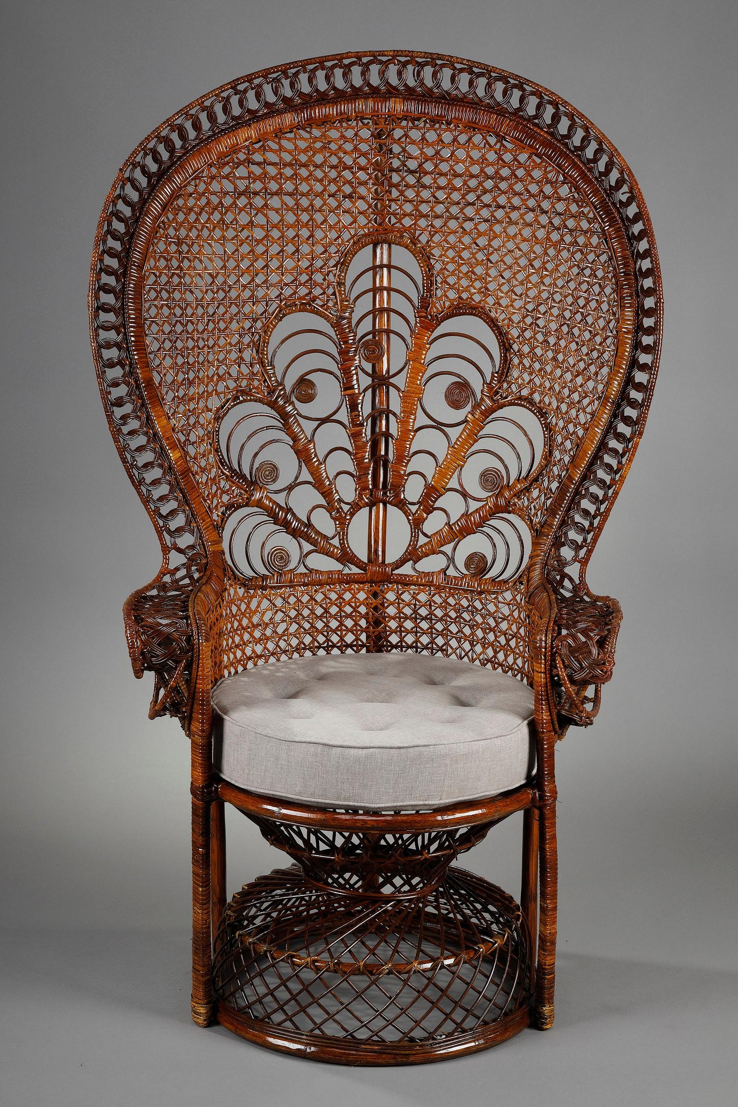Peacock Armchair Made in Rattan 9