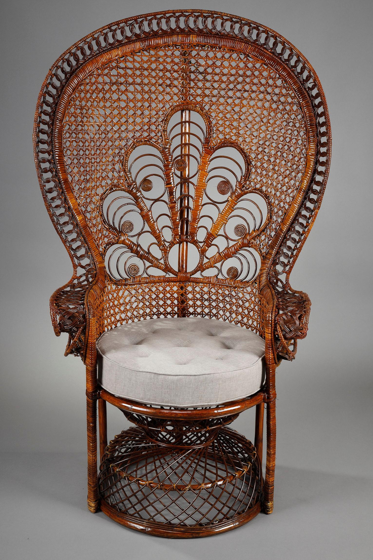 Peacock Armchair Made in Rattan 10