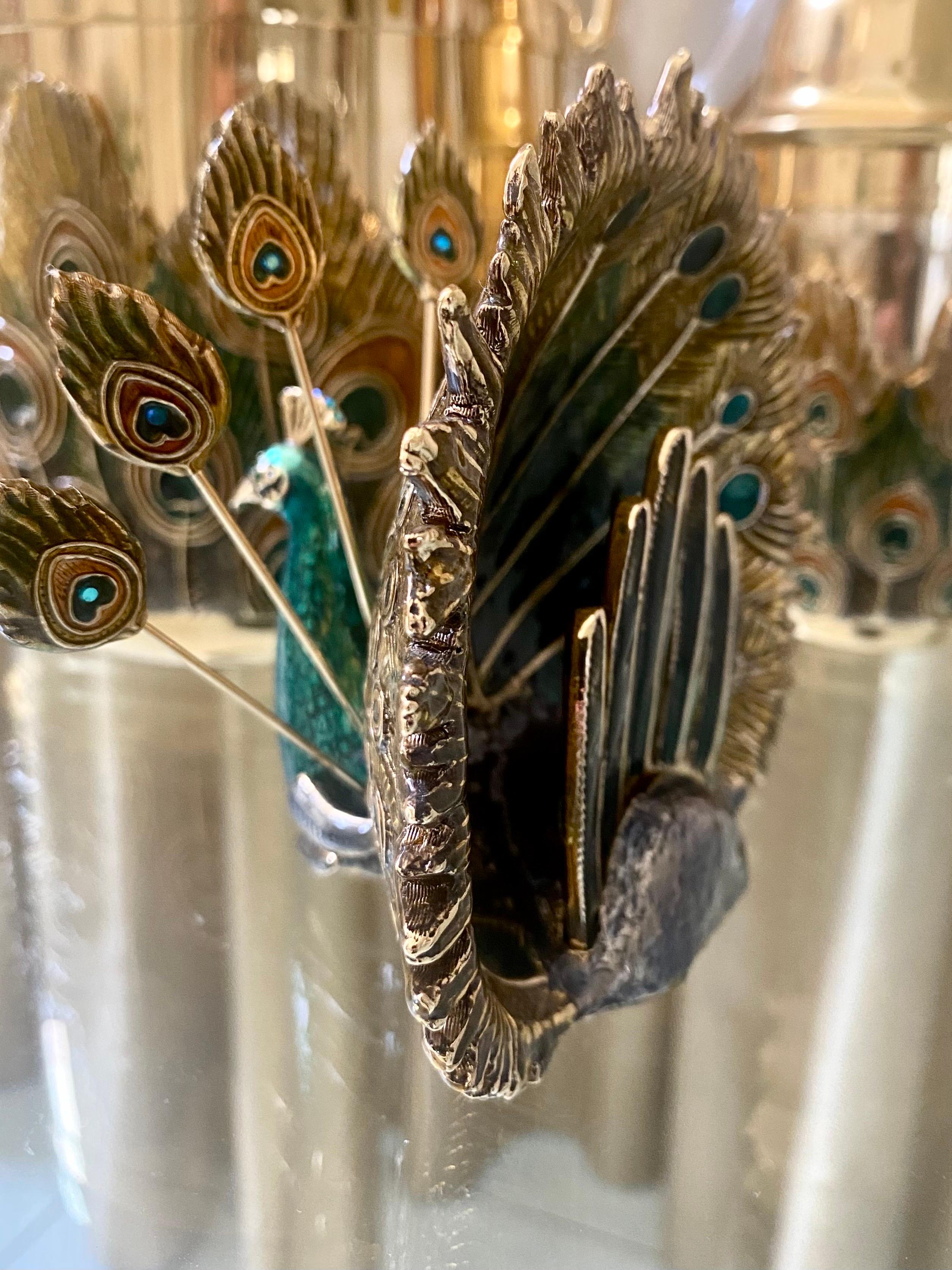 Peacock Barware Set with Martini Glasses 3