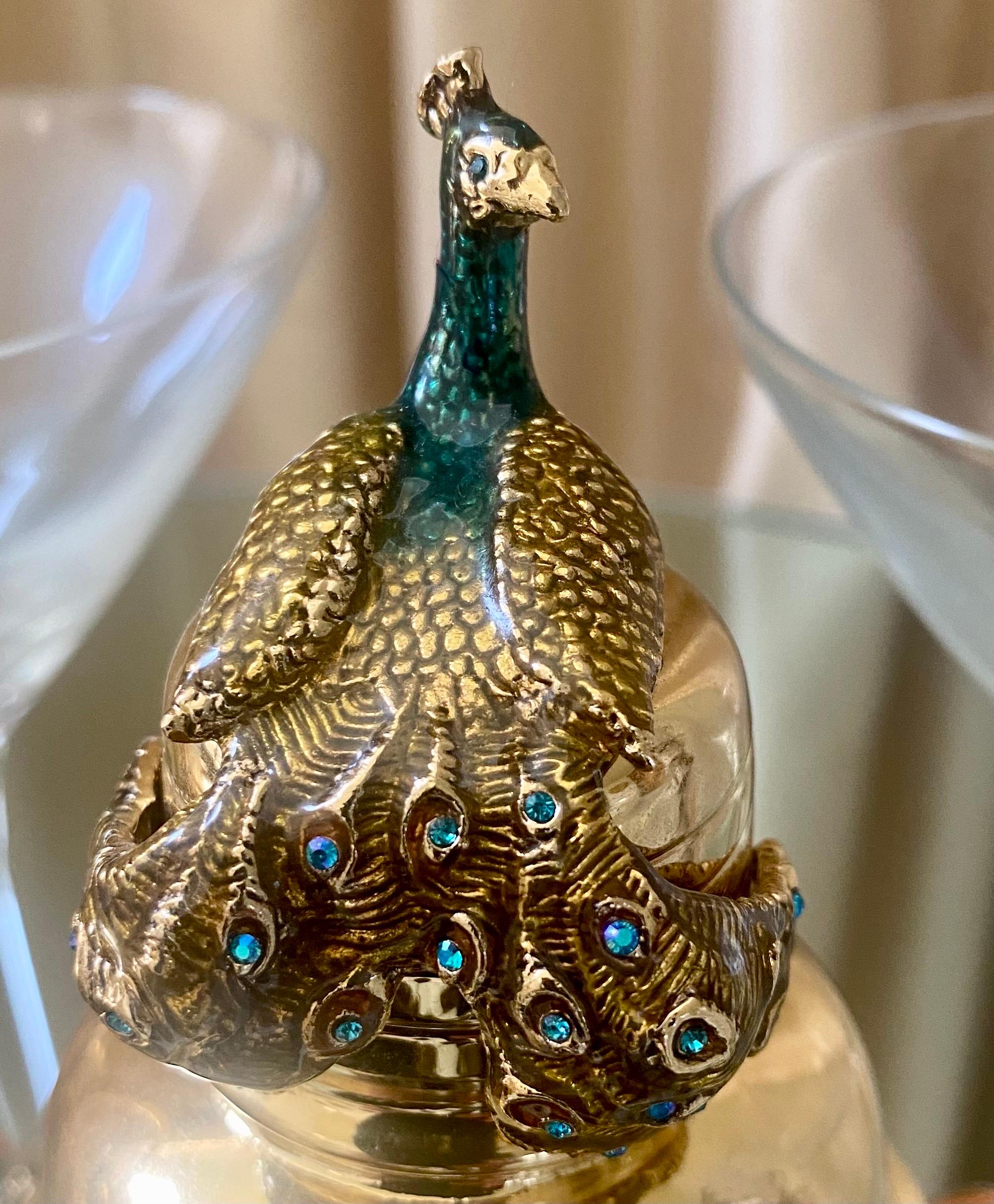 Peacock Barware Set with Martini Glasses 10