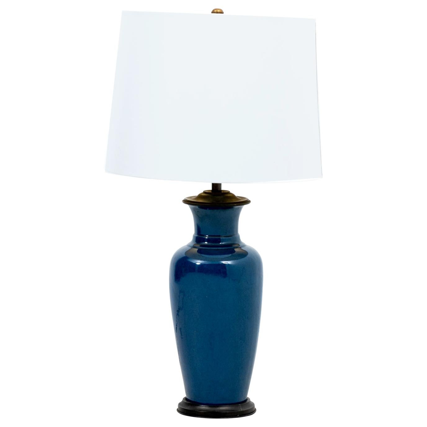 Peacock Blue Ceramic Table Lamp