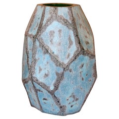 Peacock Blue Glass Vase, China, Contemporary