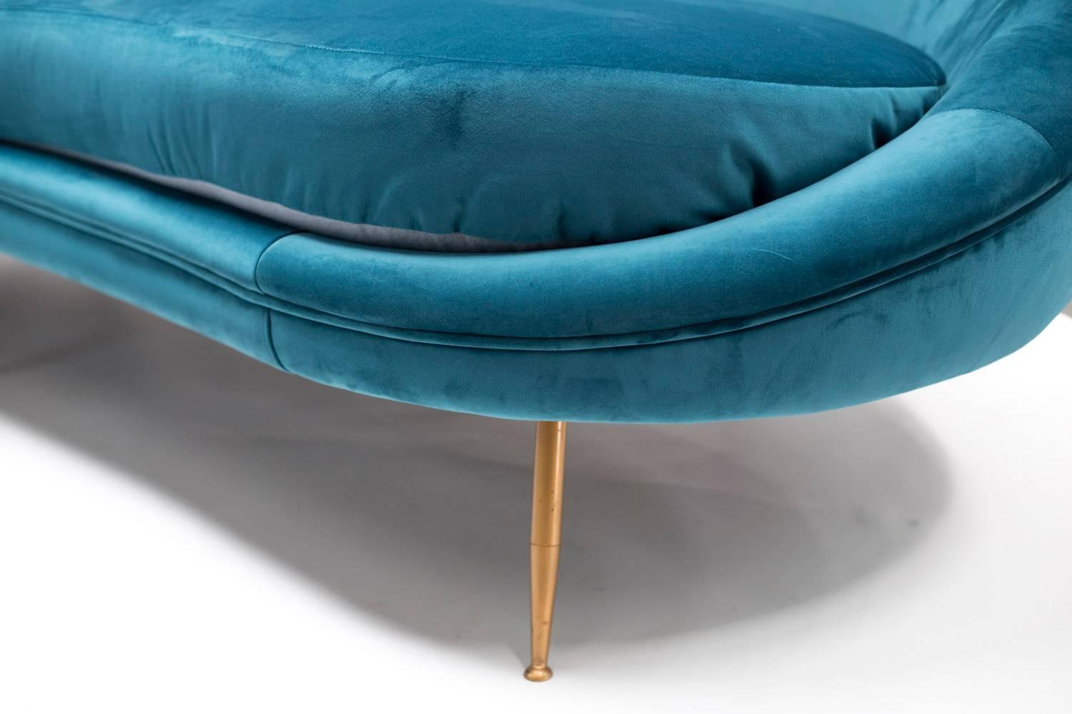 peacock blue velvet sofa