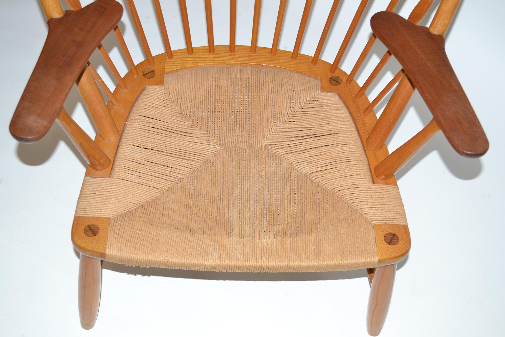 Chaise Peacock par Hans Wegner pour Johannes Hansen, Danemark, 1947 Bon état - En vente à Fort Lauderdale, FL