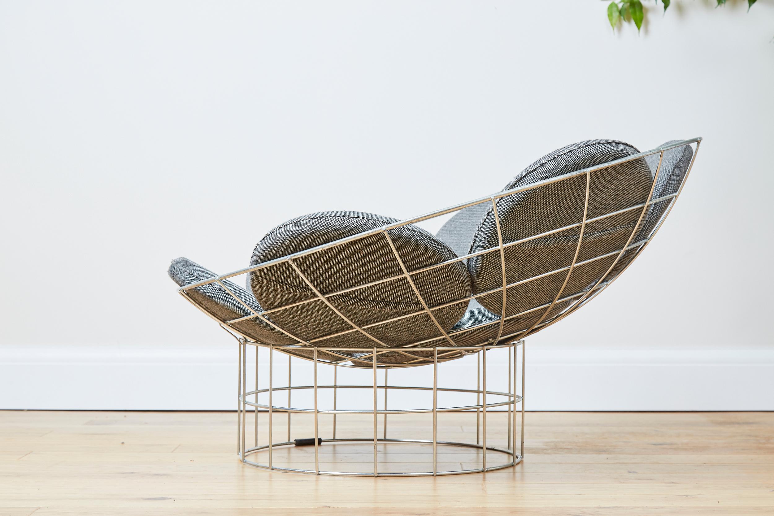 Acier Chaise paon conçue par Verner Panton pour Plus Linje, Danemark, 1960 en vente