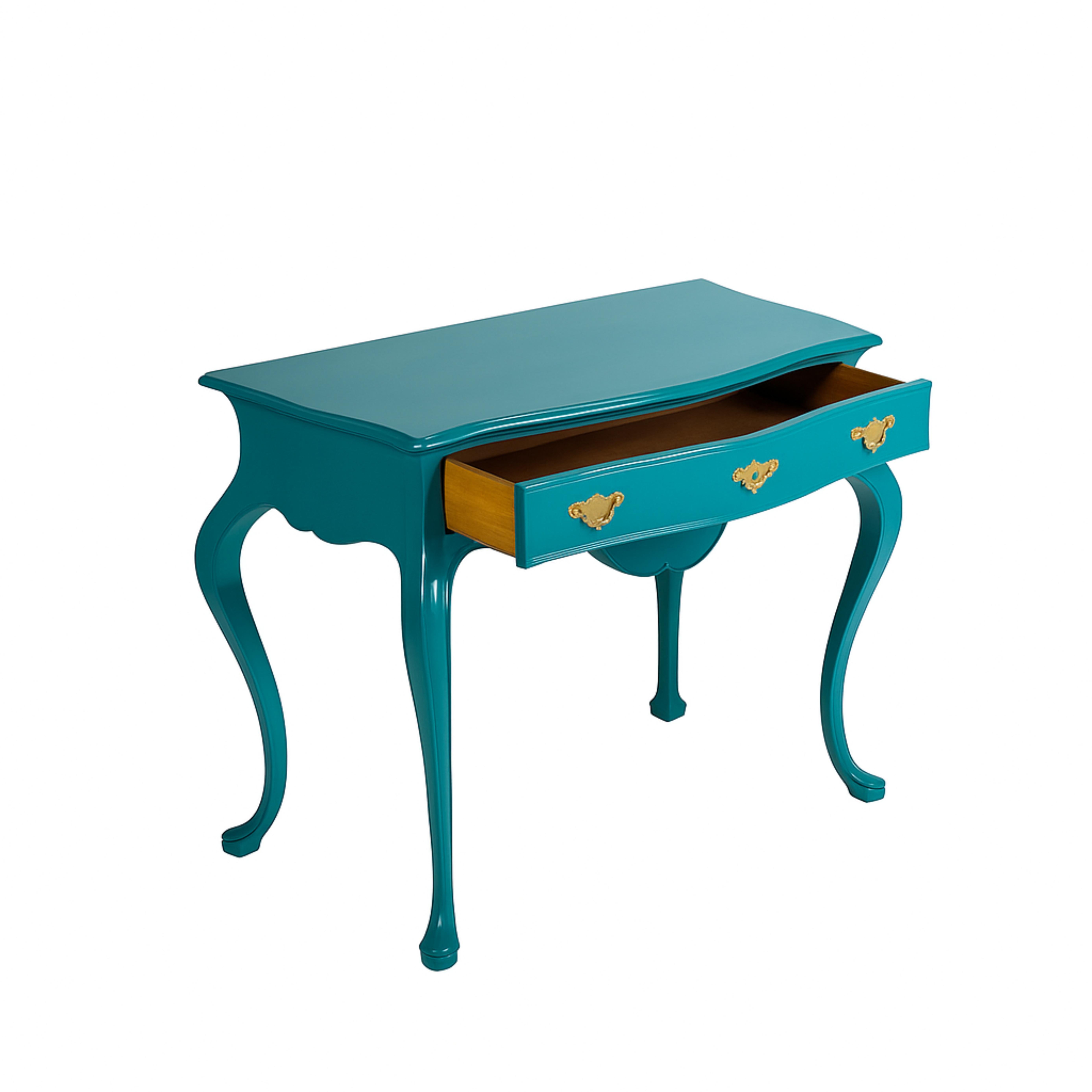 Peacock Color Baroque Styled Commode, 19th Century In Good Condition For Sale In Lisbon, PT