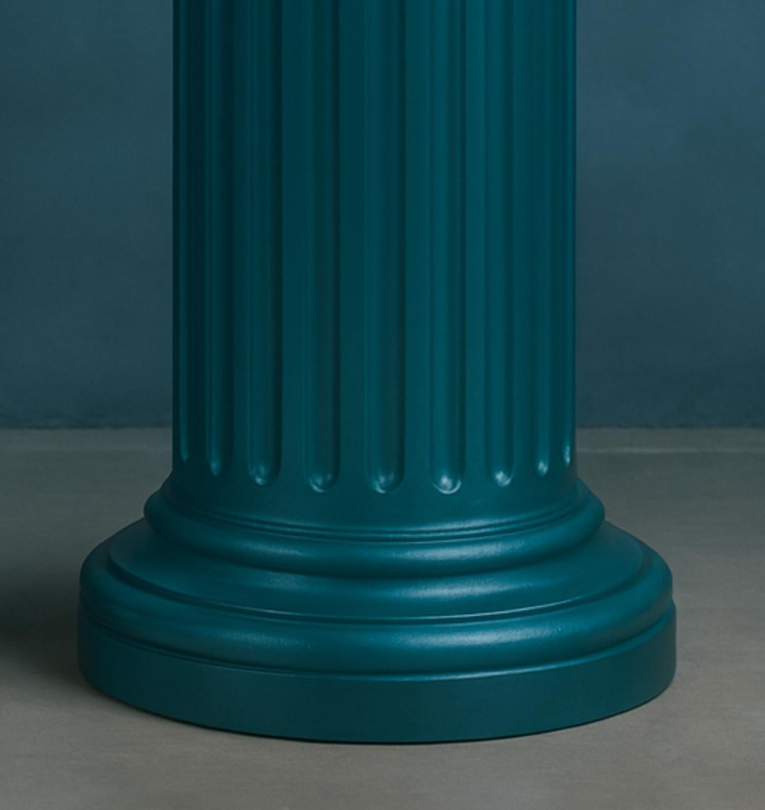 Walnut Blue Peacock Color Wood Column, Louis Philippe Style, 19th Century For Sale