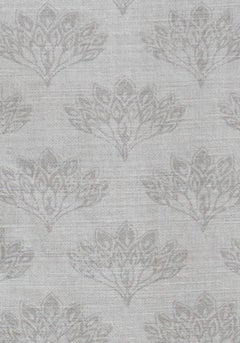 'Peacock' Contemporary, Traditional Fabric in Grey