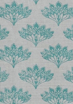 'Peacock' Contemporary, Traditional Fabric in Teal