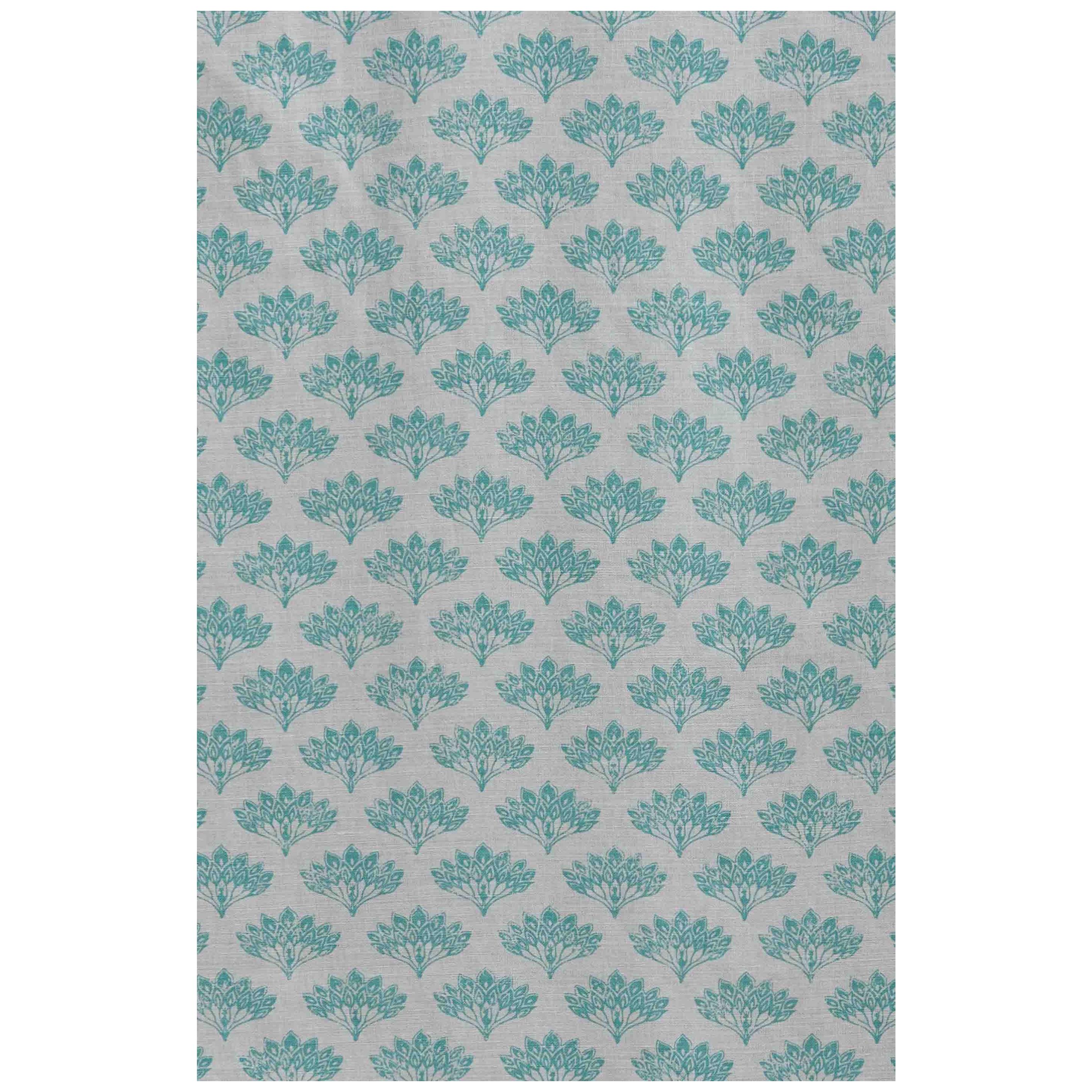 'Peacock' Contemporary, Traditional Fabric in Teal For Sale