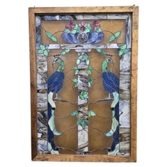Peacock Design Stained Glass Window