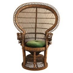 Peacock Emmanuelle High Back Wicker Throne Armchair