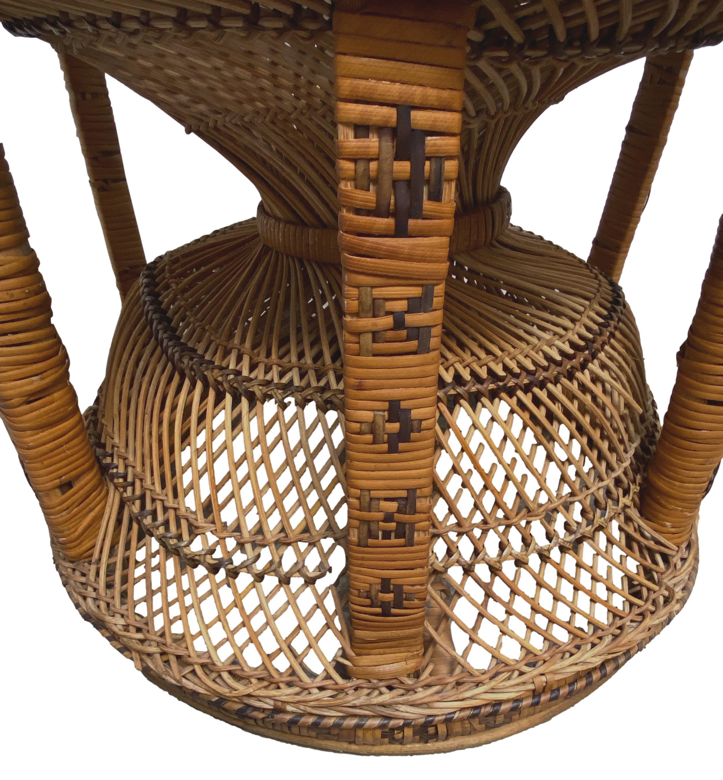 Peacock Emmanuelle High Back Wicker Throne Armchair 1
