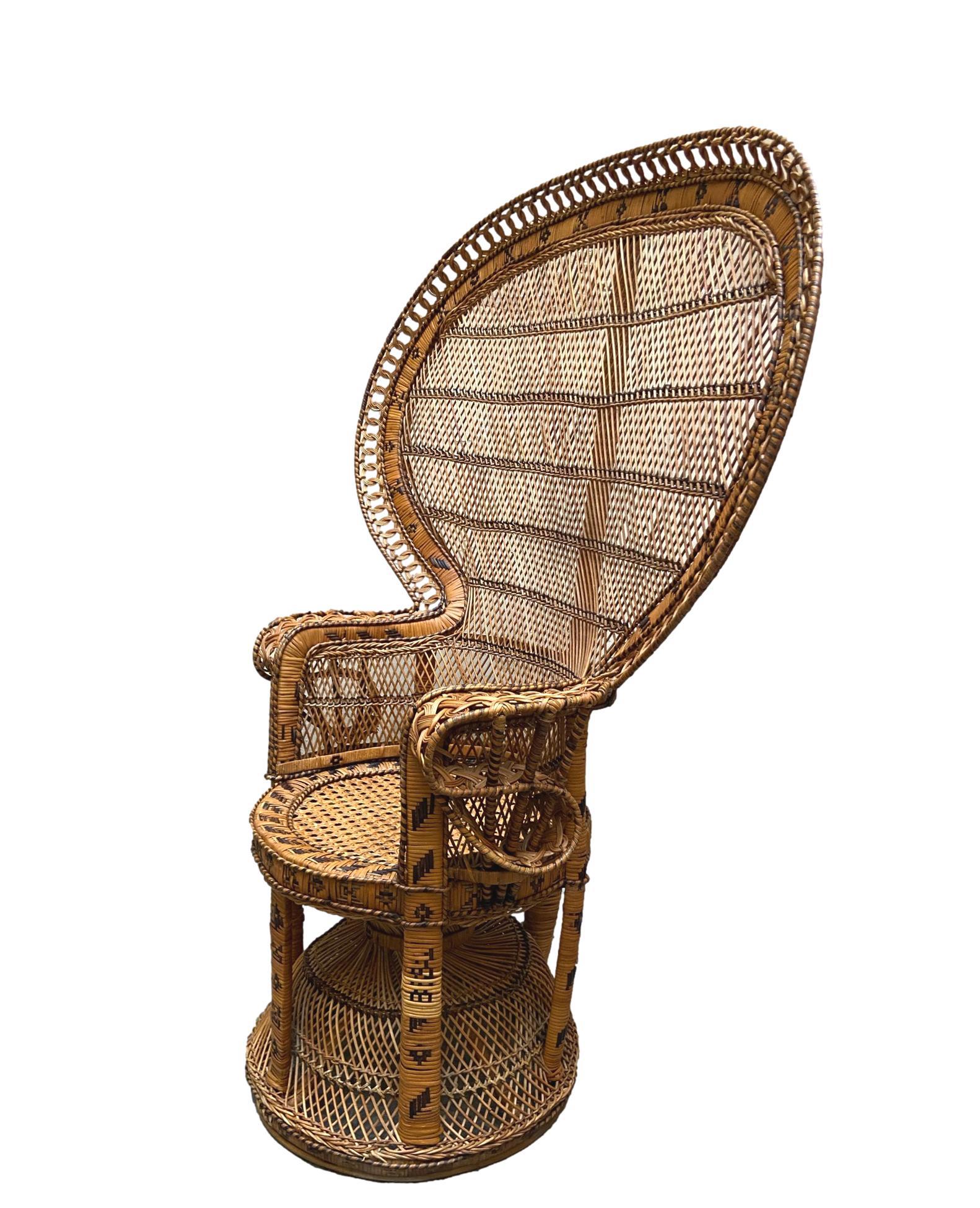 wicker throne chair