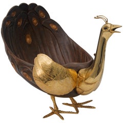 Vintage Peacock Form Serving Bowl
