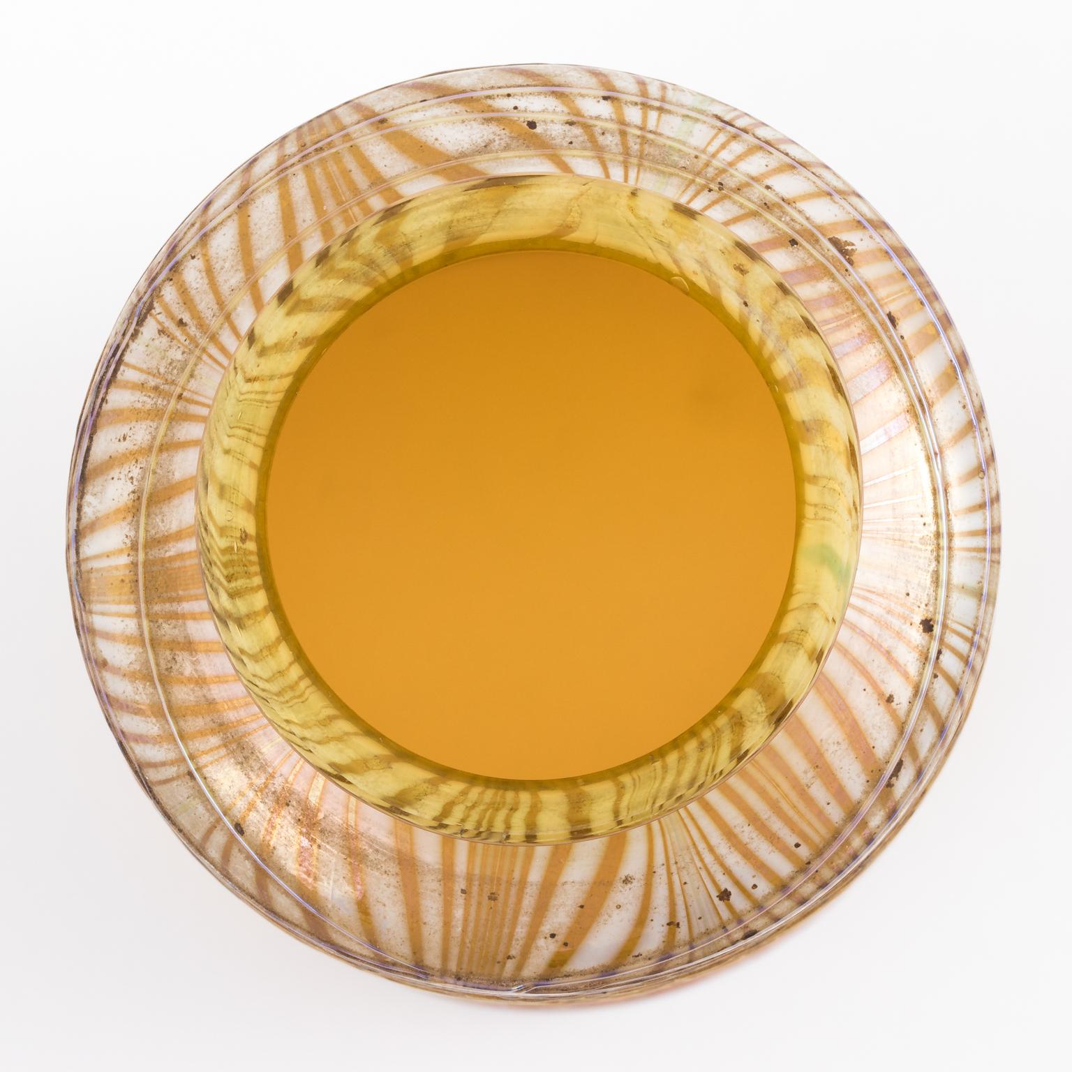 Lampenschirm mit Pfauenmotiv aus Glas von A. Durand im Angebot 2