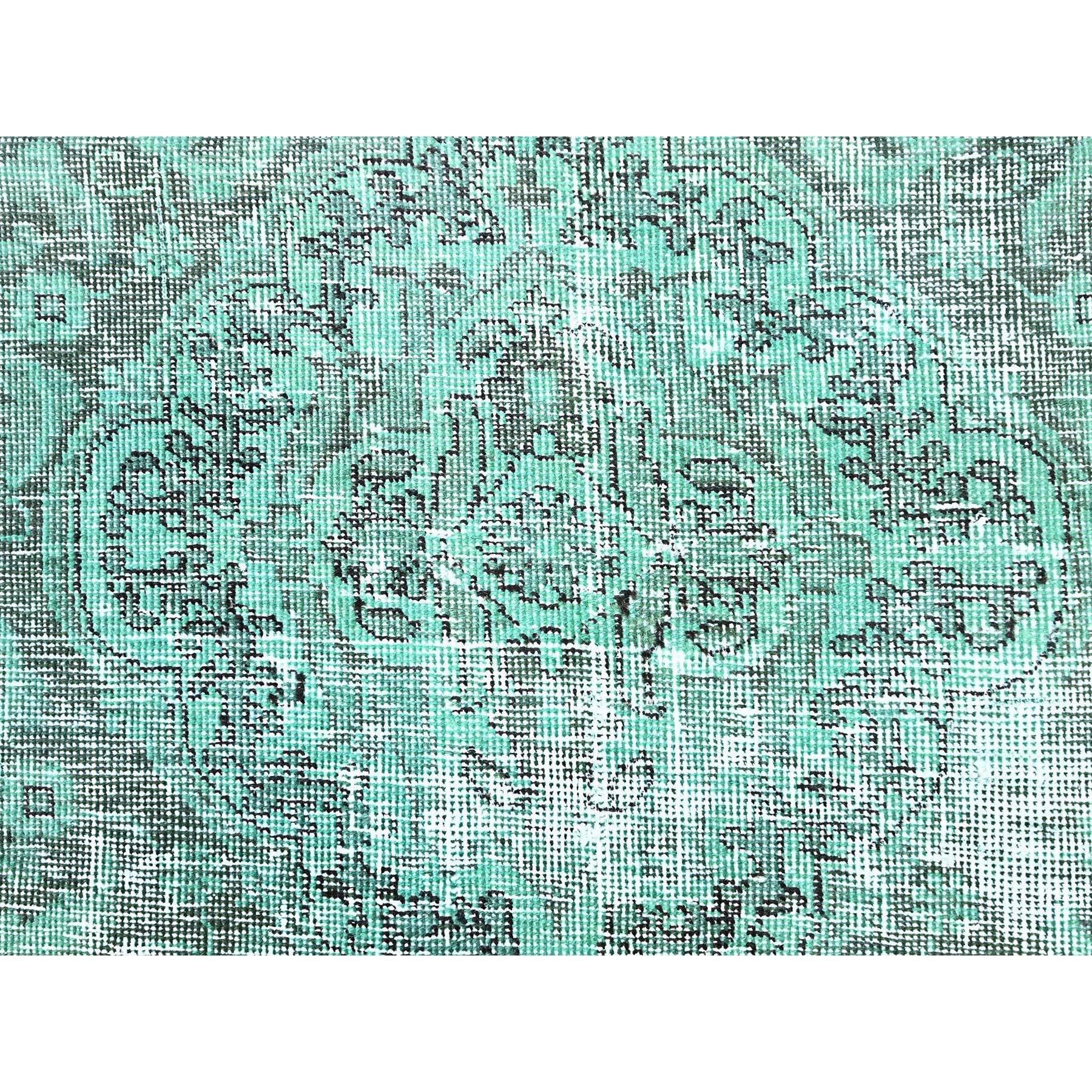 Tapis Tabriz persan ancien, noué à la main et recouvert de laine vert paon en vente 2