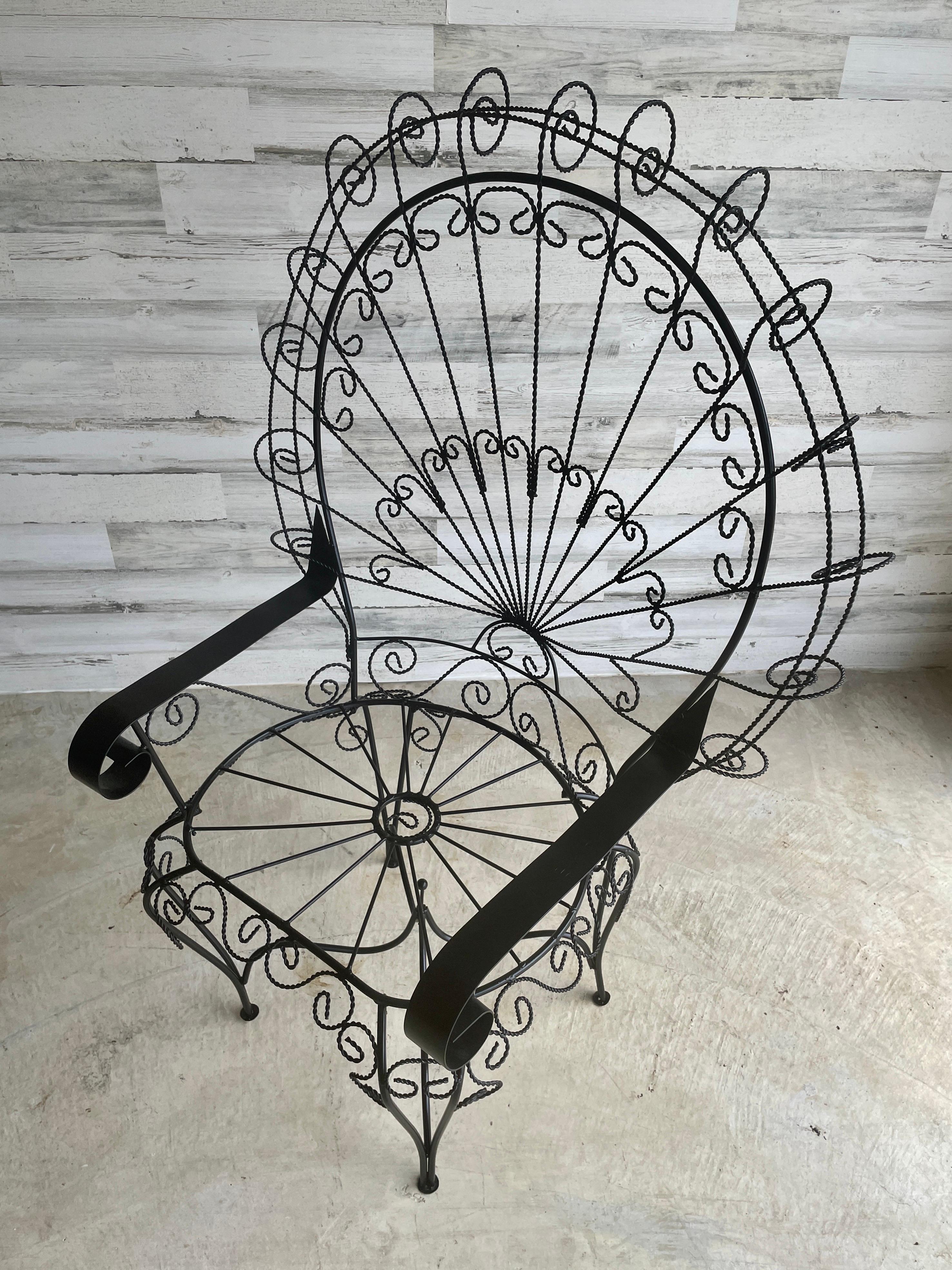 Peacock Iron Patio Chairs  For Sale 1