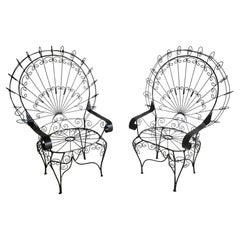 Peacock Iron Patio Chairs 