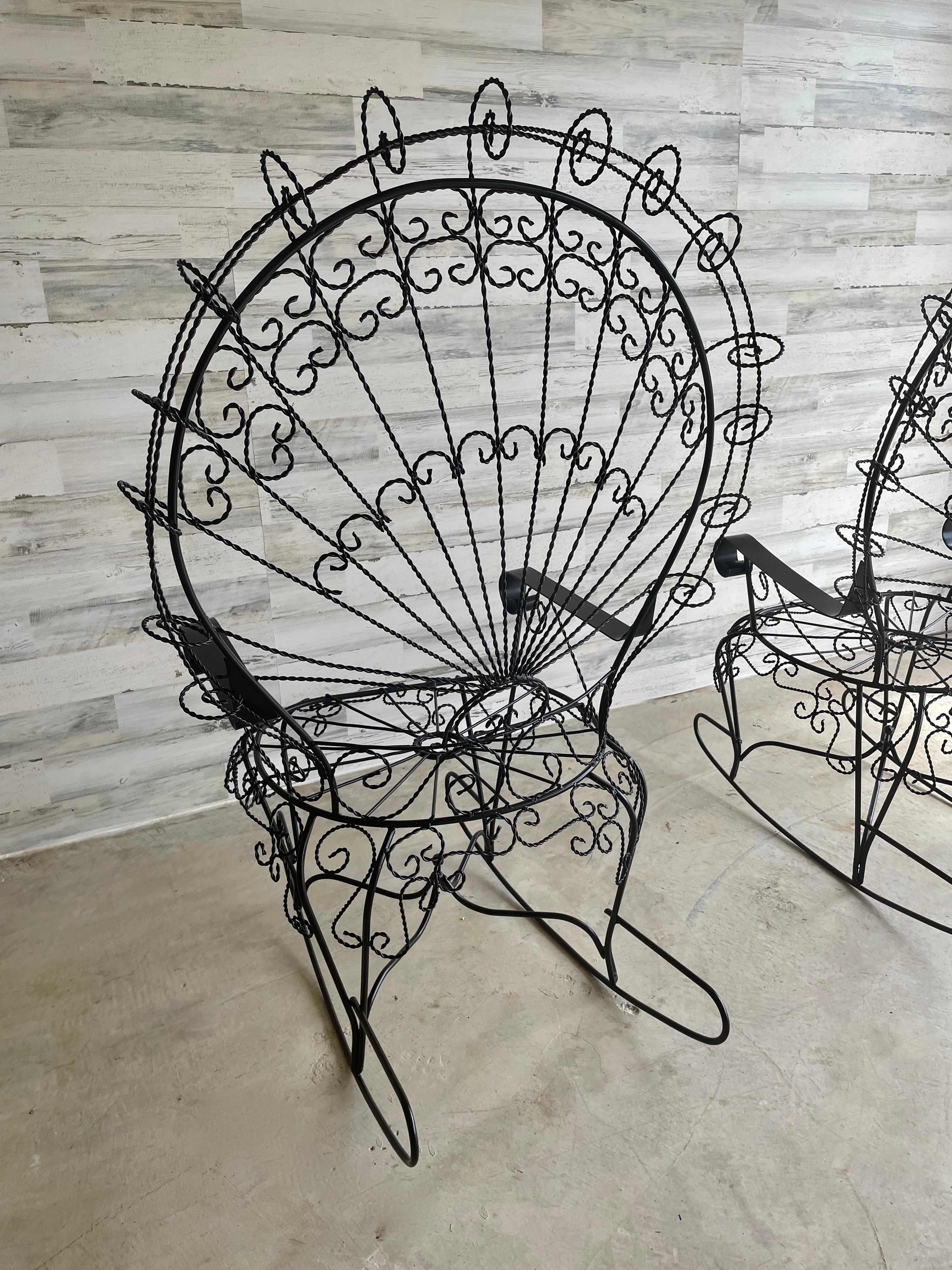Mexican Peacock Iron Rocking Chairs