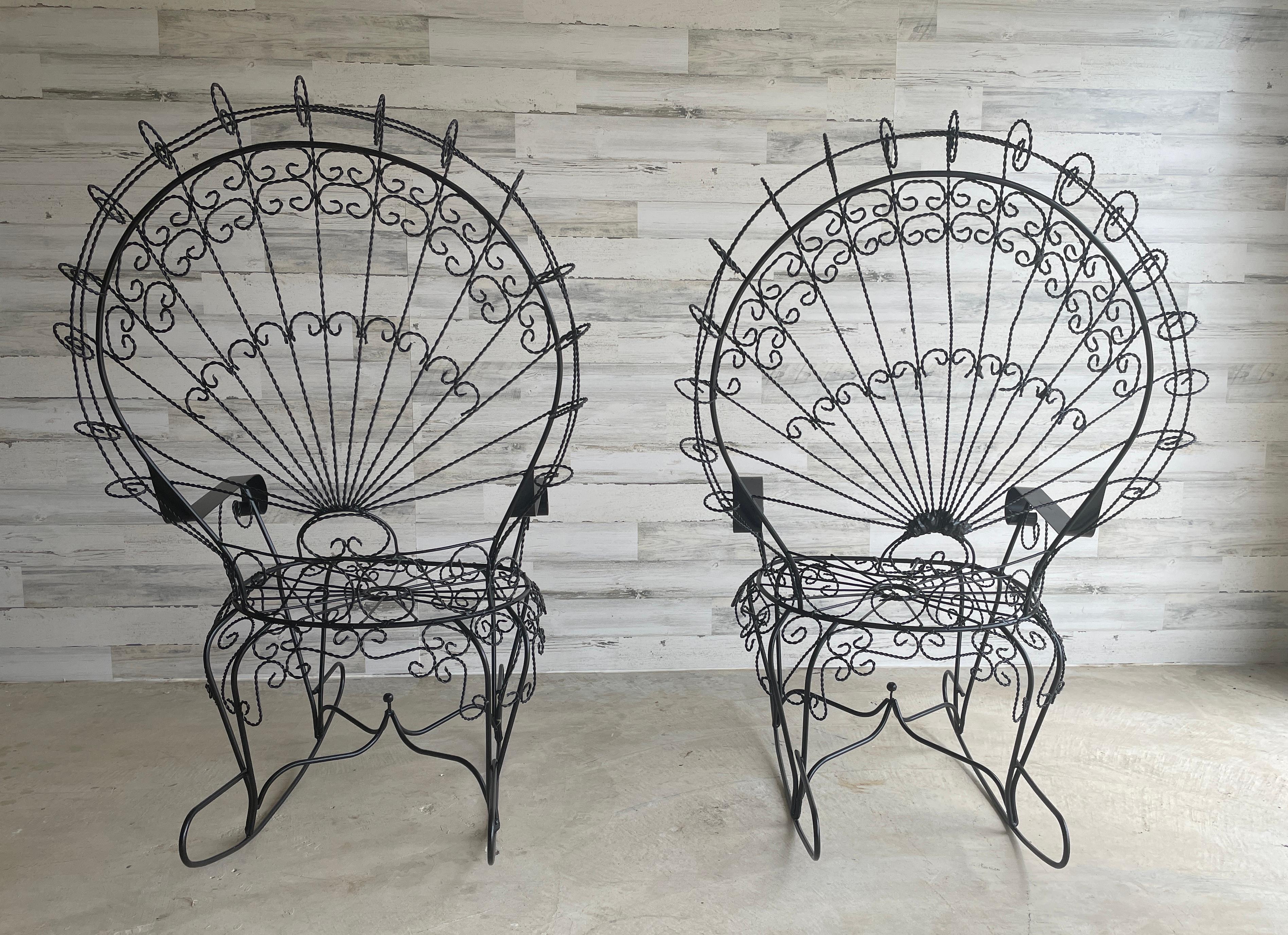 Peacock Iron Rocking Chairs In Good Condition In Denton, TX