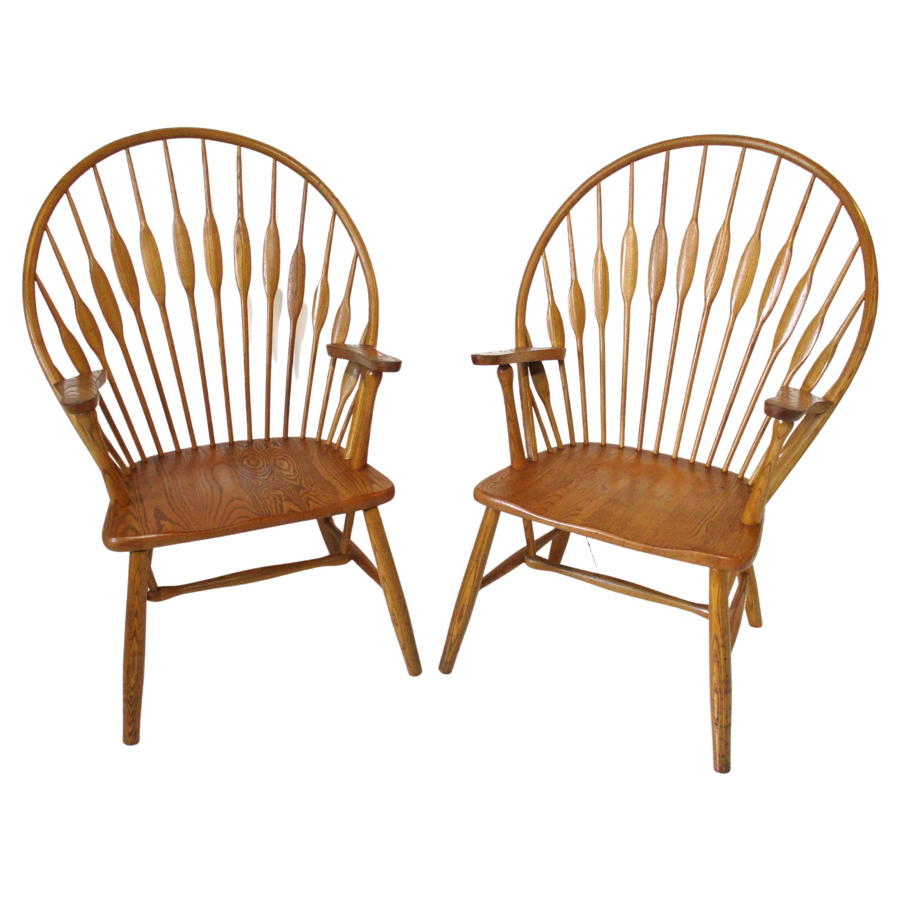 Peacock Lounge Chairs in the Style of Hans Wegner JH 550