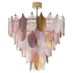 Peacock Kronleuchter in Mittelrosa und Gold