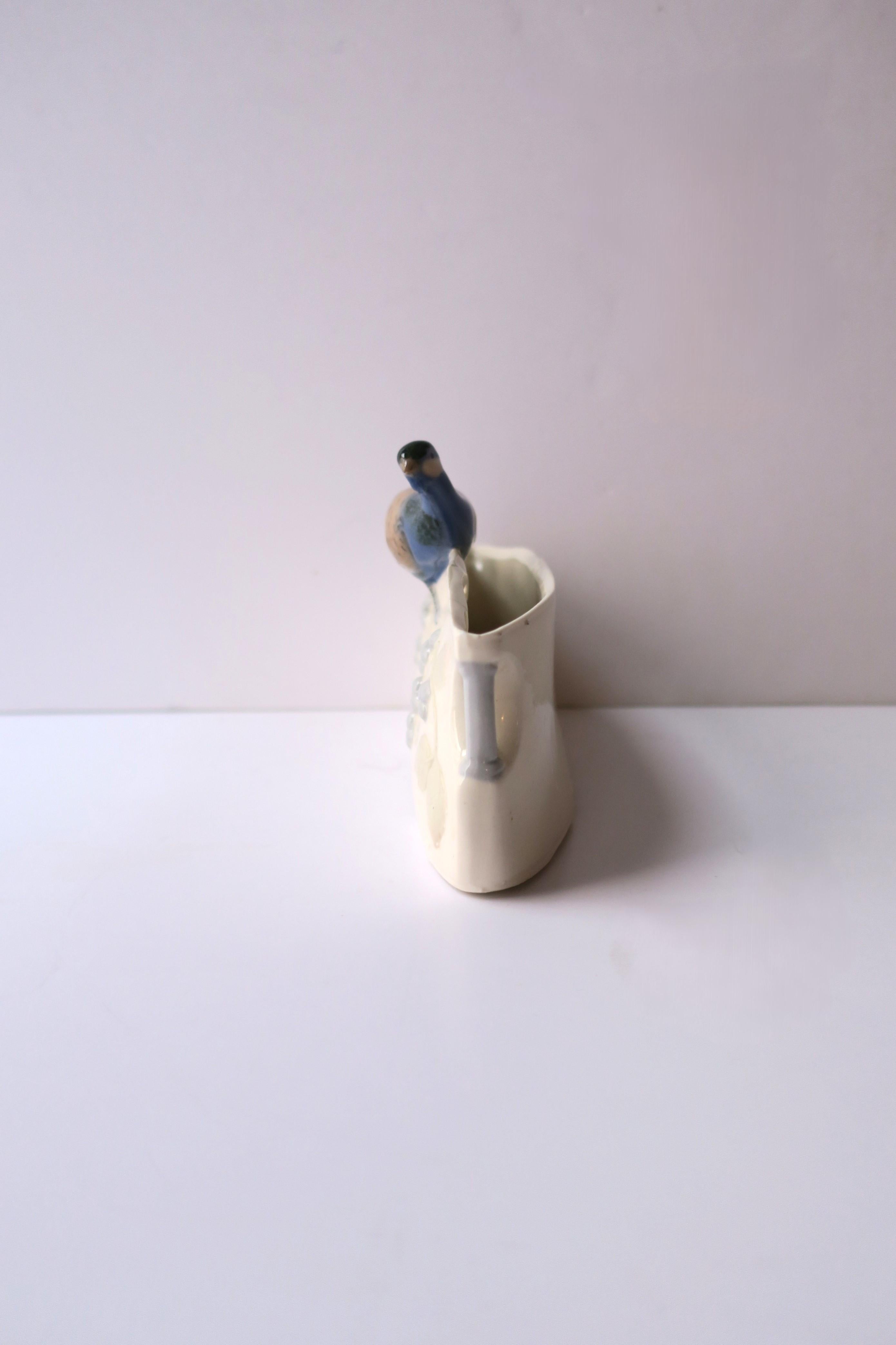 Ceramic Peacock or Pheasant Bird Desk Letter Mail Holder For Sale