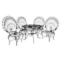 "Peacock" Outdoor Table and Four Chairs by John Salterini, 1960s