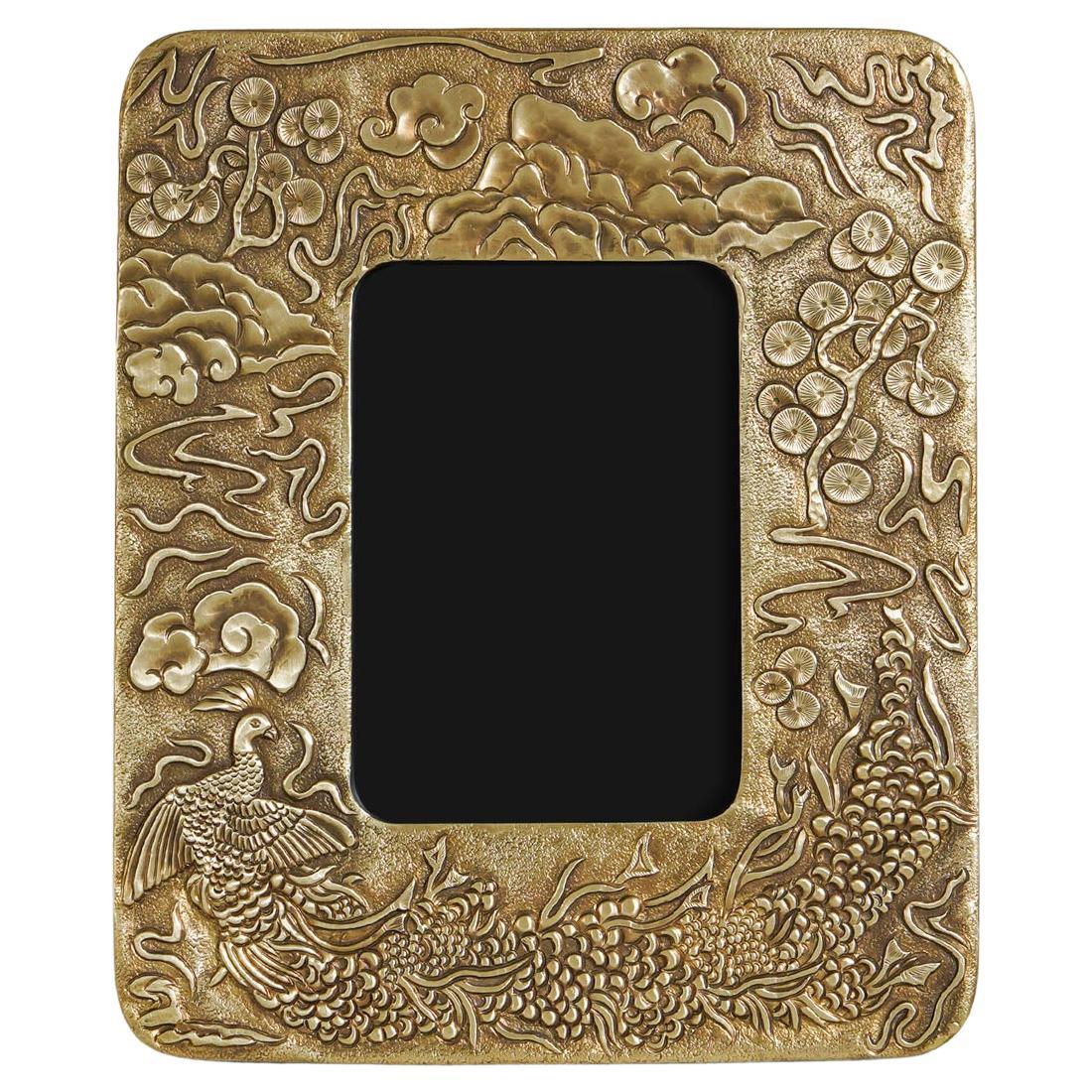 Peacock Paradise Photo Frame in Brass, Viya by Vikram Goyal