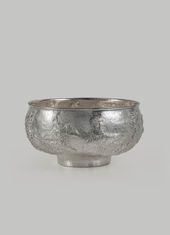 Peacock Paradise Silver Plated Serving Bowl in Brass, Viya by Vikram Goyal
