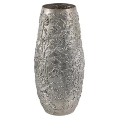 Peacock Paradise Silver Plated Vase in Brass, Viya by Vikram Goyal