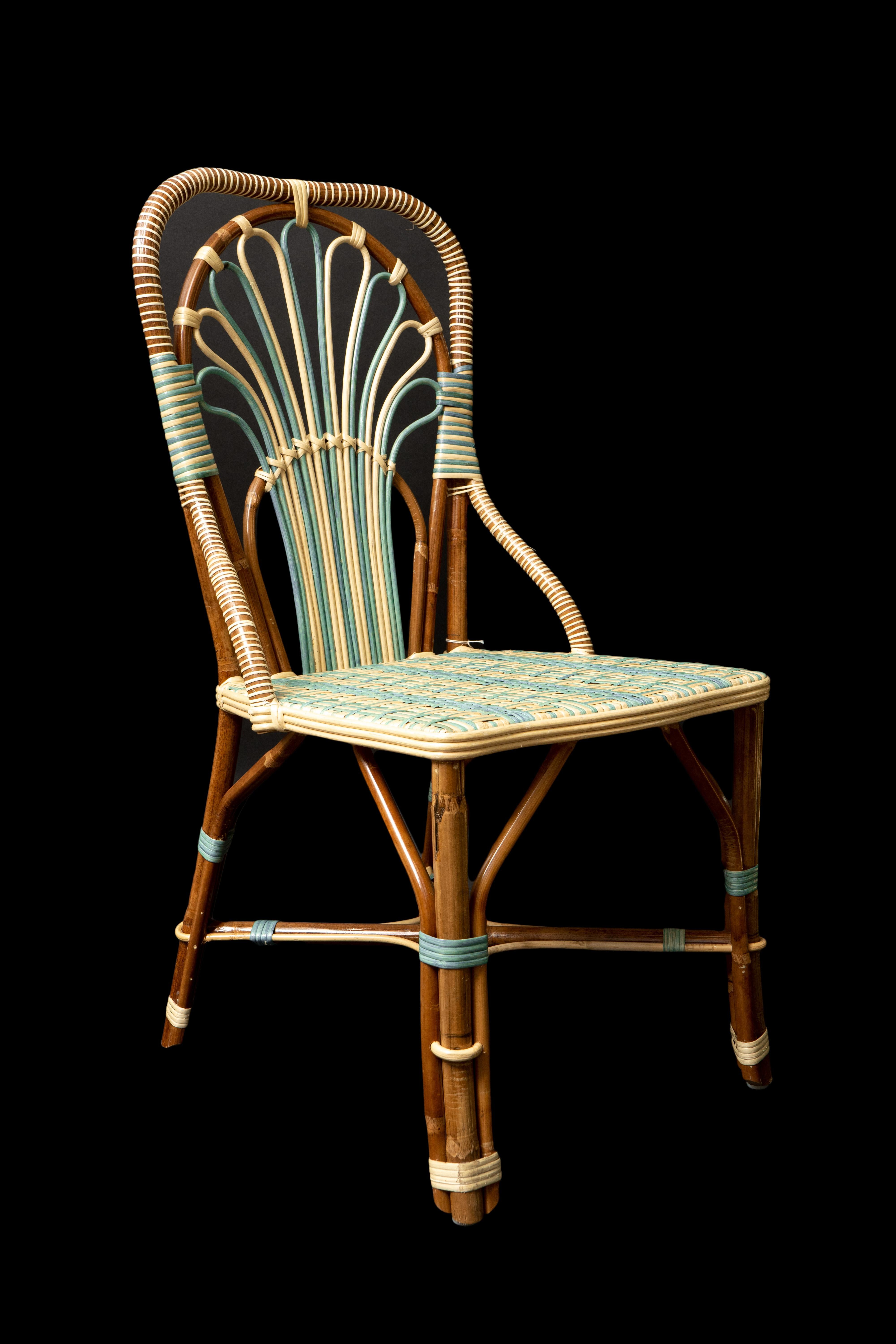 Peacock Rattan Side Chair In New Condition In New York, NY