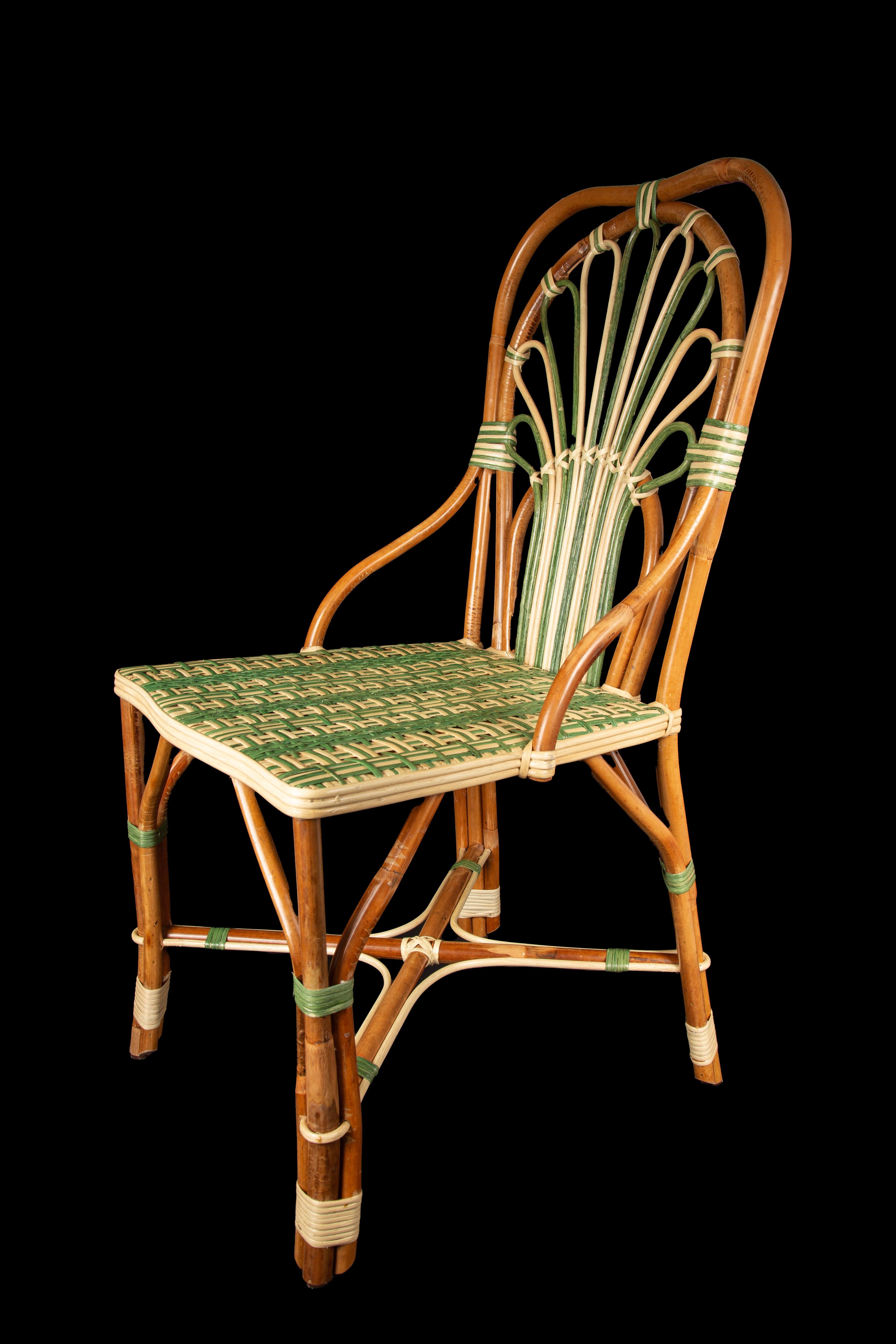 Peacock Rattan Side Chair In New Condition For Sale In New York, NY