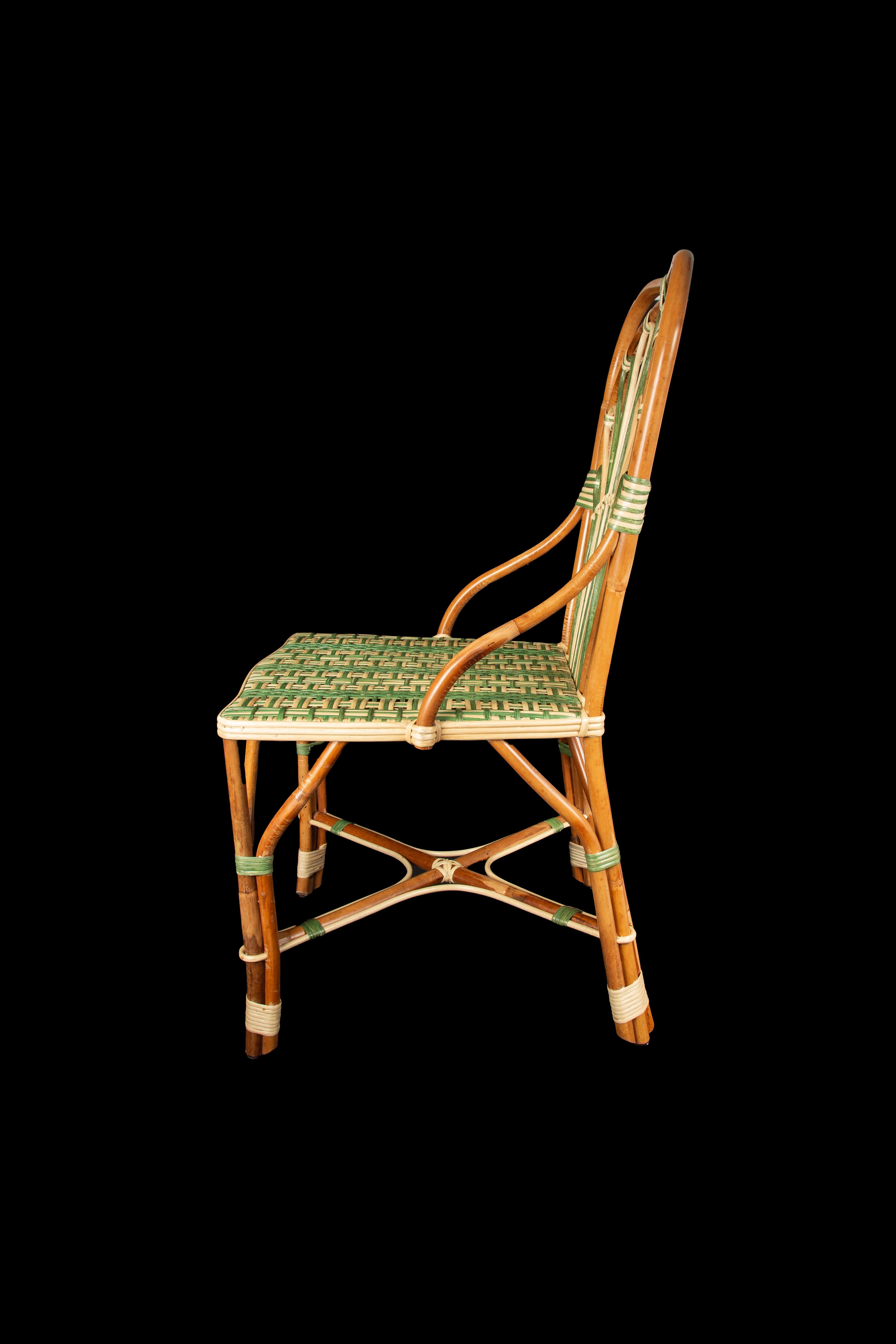 Contemporary Peacock Rattan Side Chair For Sale