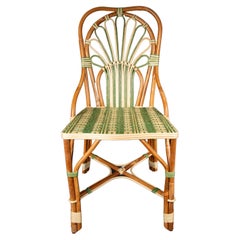 Green Peacock Rattan Side Chair