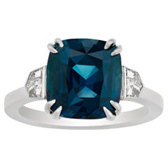 Peacock Sapphire Ring, 5.21 Carats