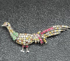 Pfau geformt Fancy farbige Brosche