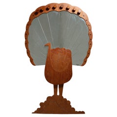 Specchio da parete a forma di pavone di Pallucco, Italia, anni '70