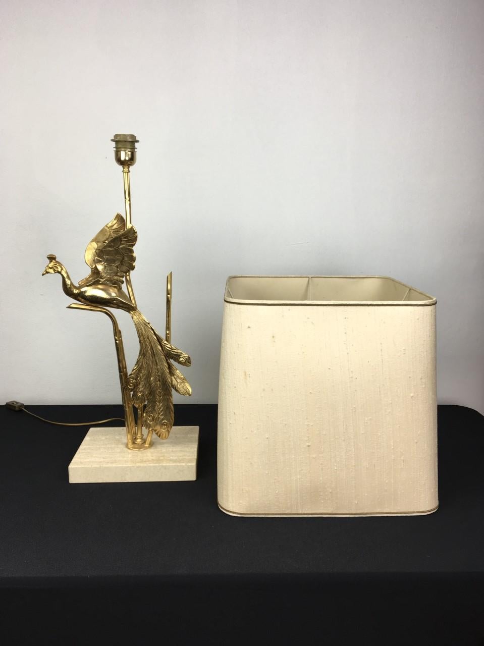 Peacock Table Lamp by Lanciotto for L'Originale, Italy, 1970s For Sale 8